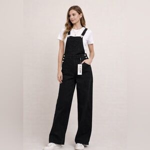 LA Girl Black Women's Jeans Overalls Size Large NWT